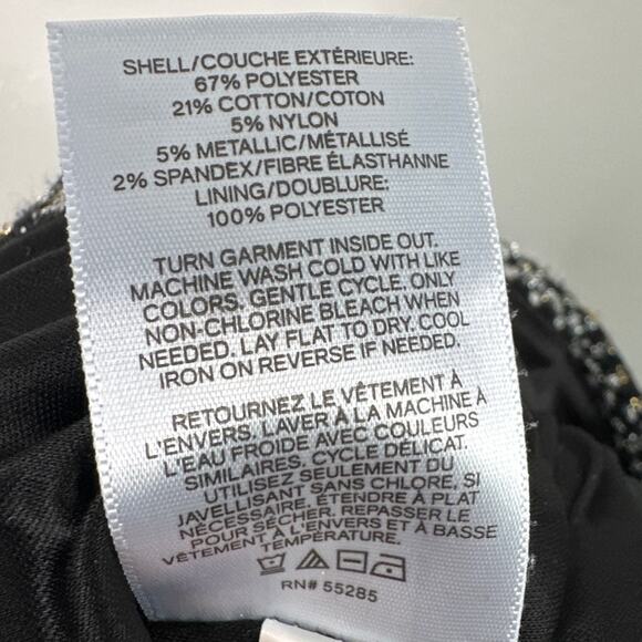 Express Black Gold & Silver Metallic Stretch Mini Skirt - Picture 7 of 8